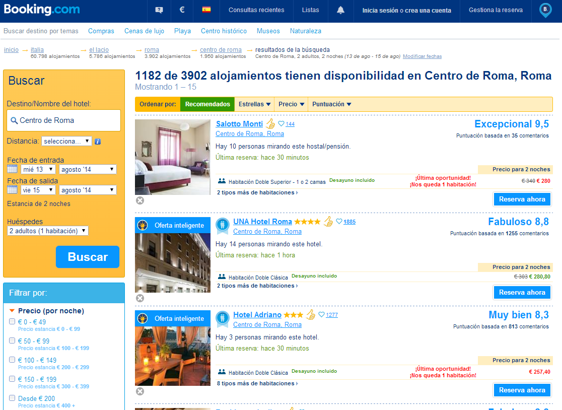 webs para reservar hoteles